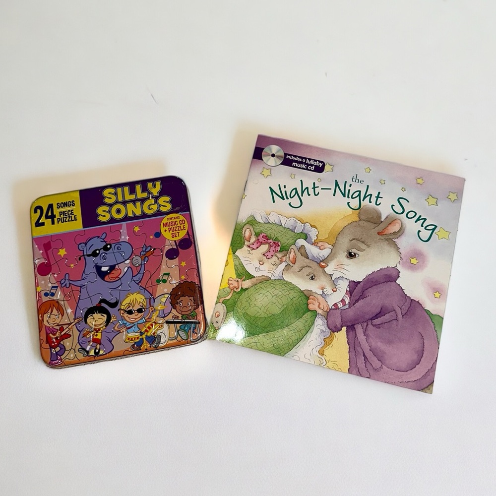 New Children’s Silly Songs Music CD & Night-Night Book With Music CD